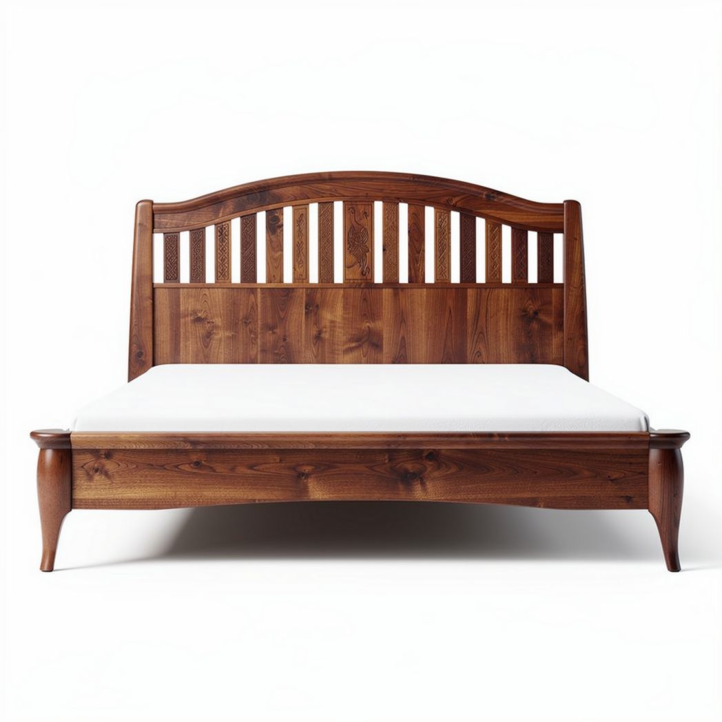 Bed van massief hout voor de slaapkamer - 190 x 150 x 100cm